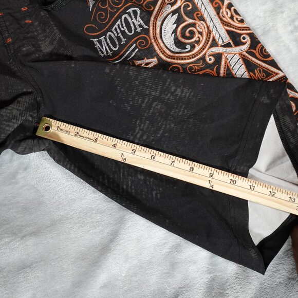 Affliction Board Shorts Mens 36 11” Grunge Beach Outdoors Black - Picture 9 of 12